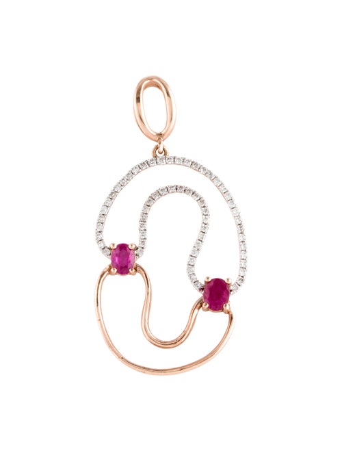 Pendant 14K Ruby & Diamond Pendant