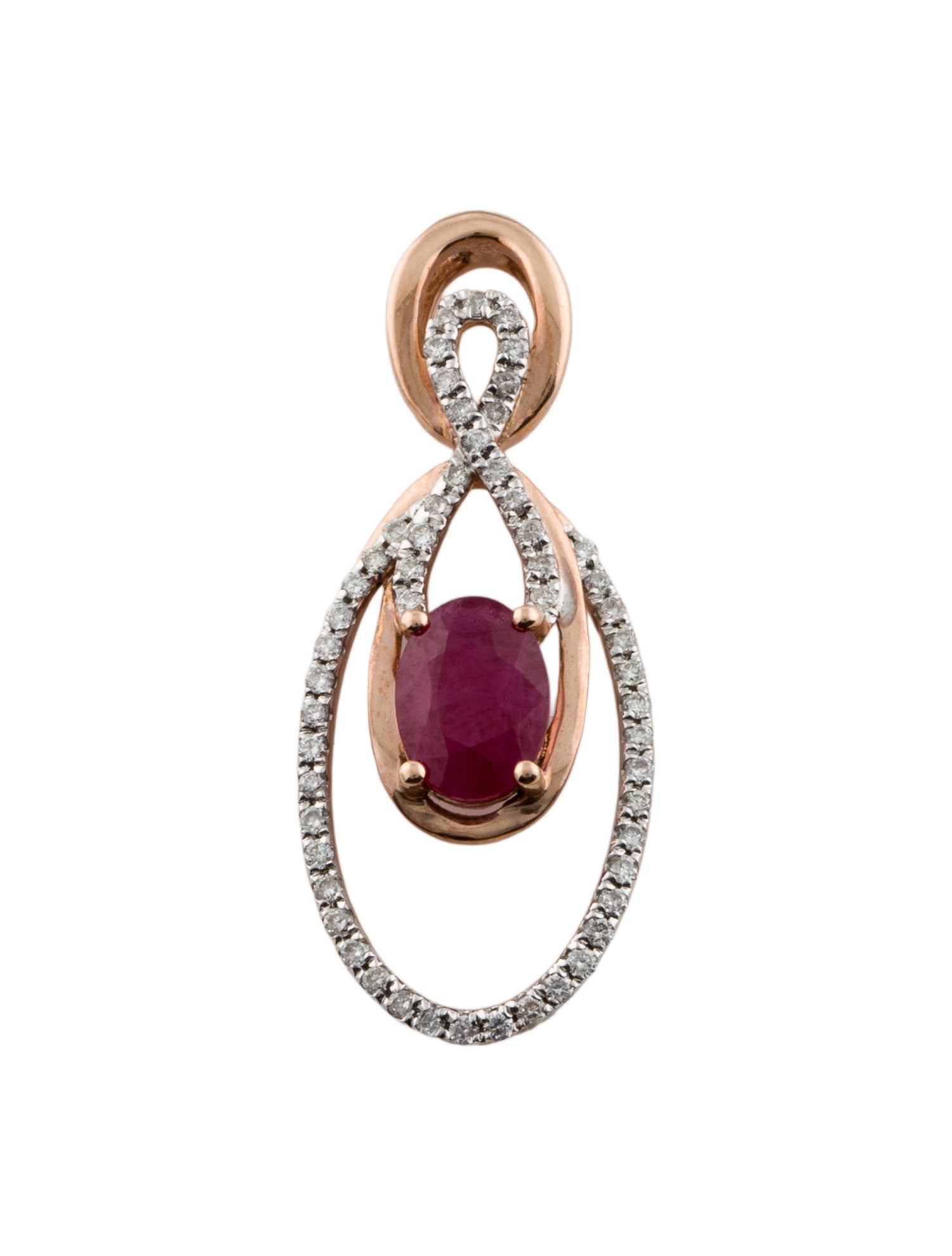 Pendant 14K 1.03ct Ruby & Diamond