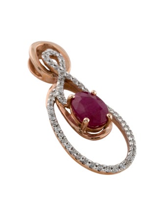 Pendant 14K 1.03ct Ruby & Diamond Pendant