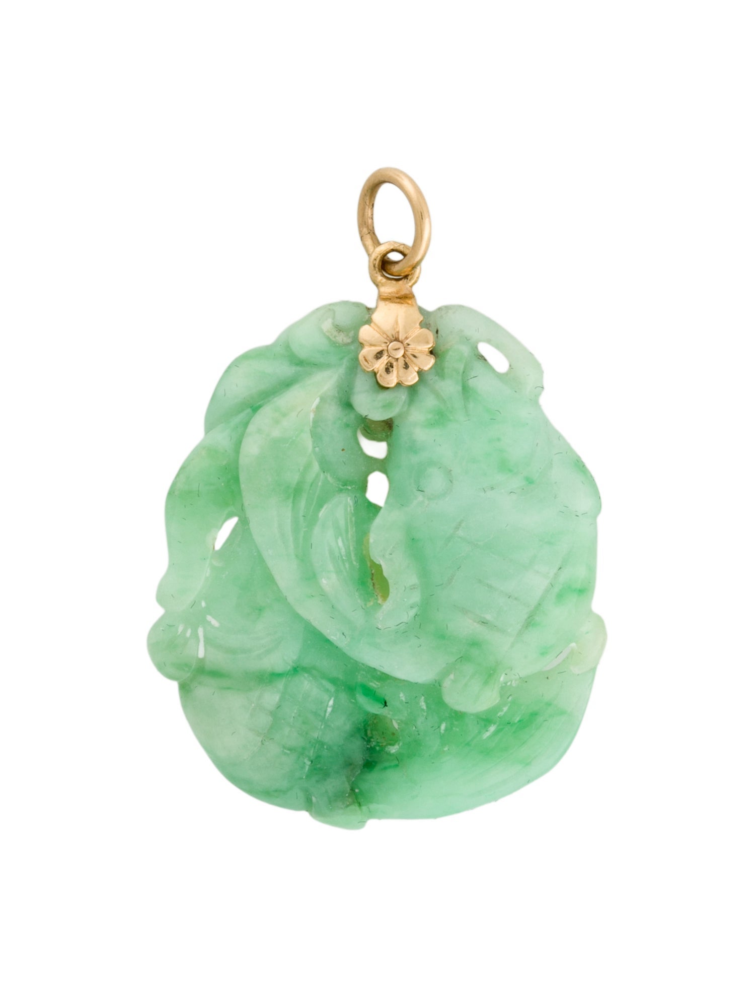 Pendant 18K Jadeite Koi