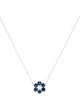 Pendant 14K 1.38ctw Sapphire & Diamond Flower Pendant Necklace
