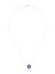 Pendant 14K 1.38ctw Sapphire & Diamond Flower Pendant Necklace