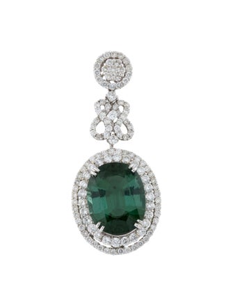 Pendant 18K Tourmaline & Diamond Pendant Necklace