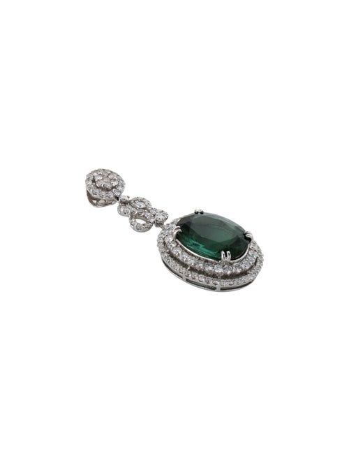 Pendant 18K Tourmaline & Diamond Pendant Necklace