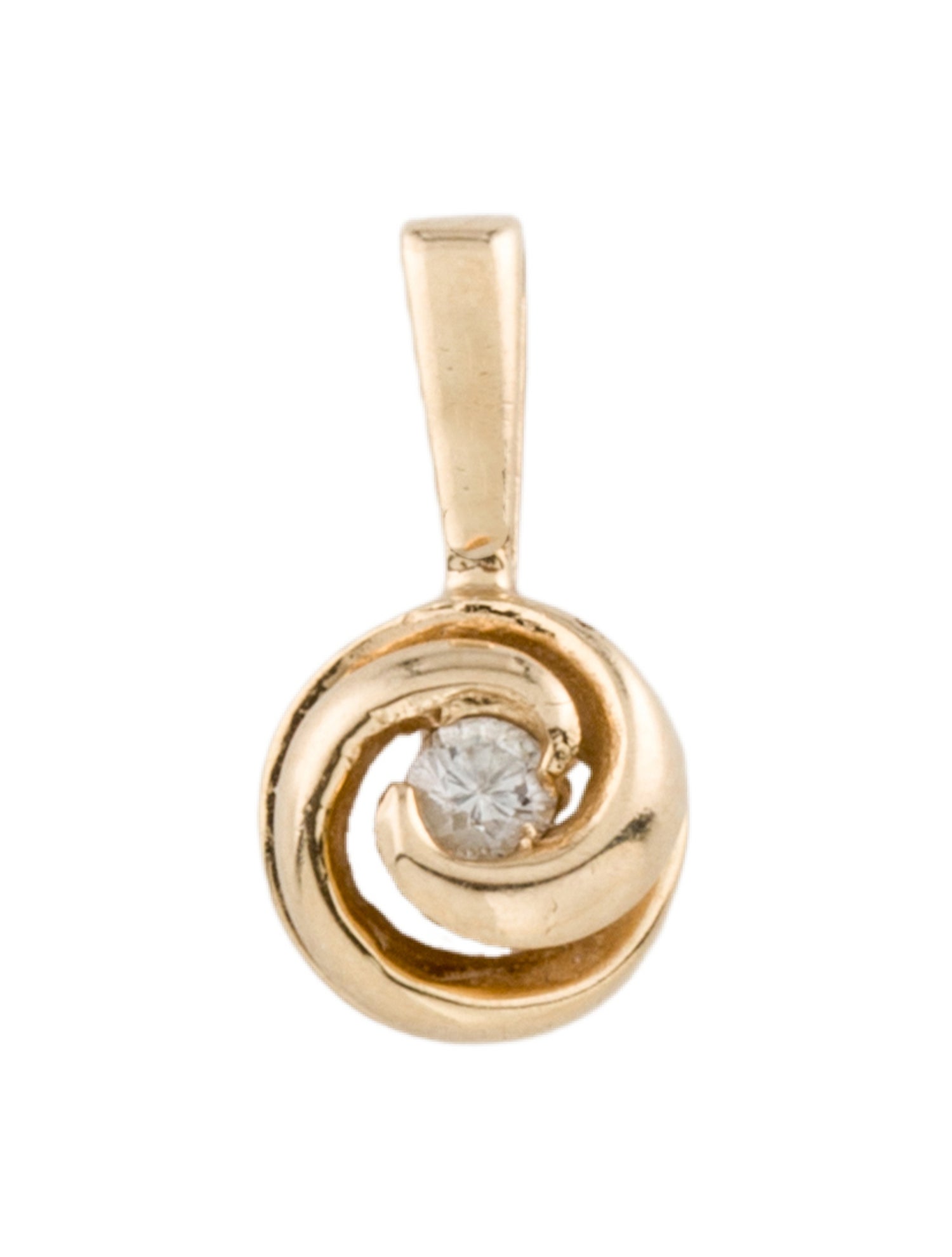 Pendant 14K Diamond Spiral