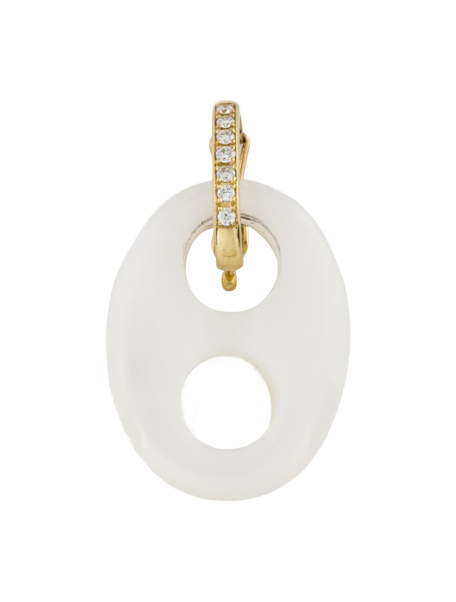 Pendant 18K Mother of Pearl & Diamond Mariner Link Pendant