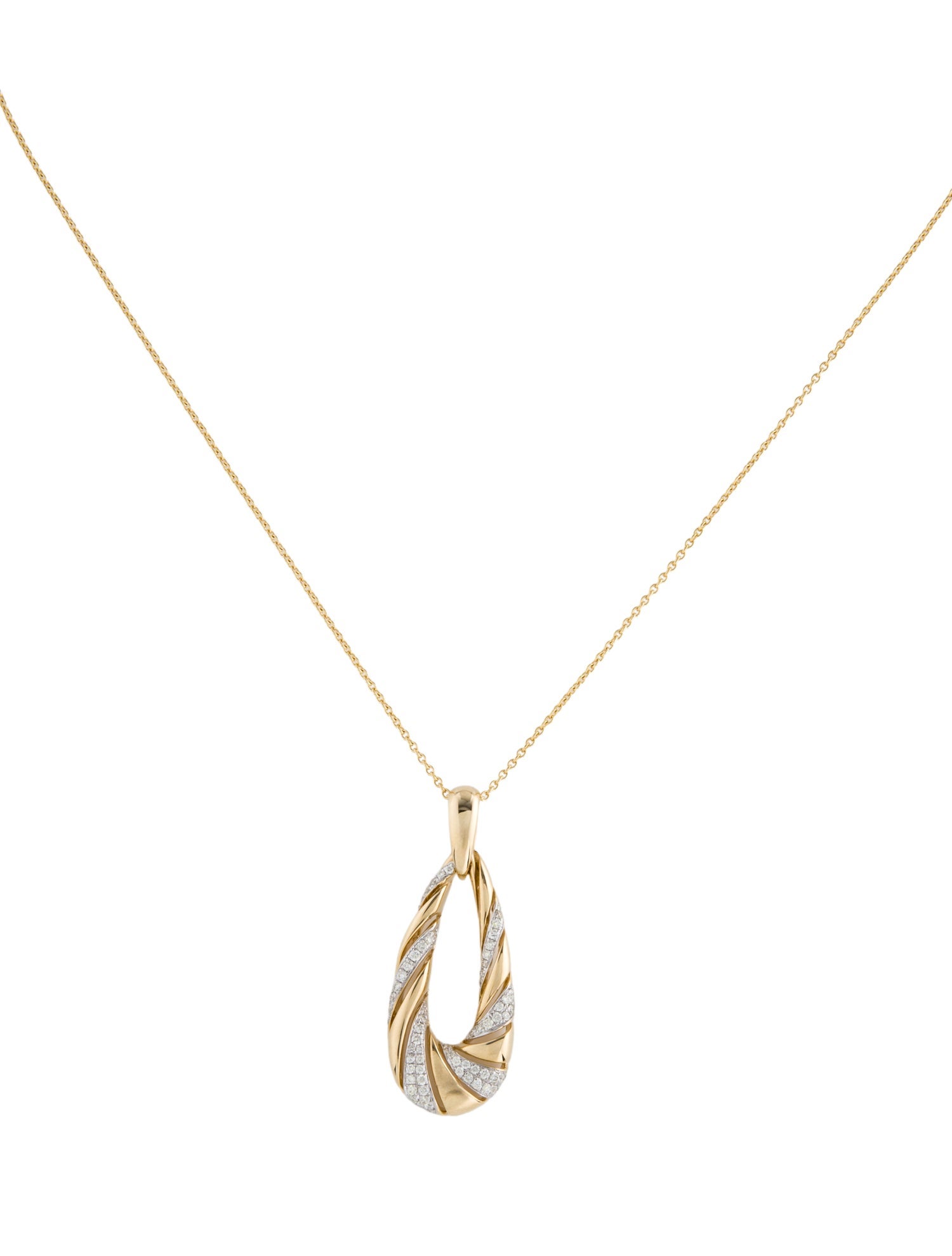 Pendant 14K Diamond Swirl Necklace