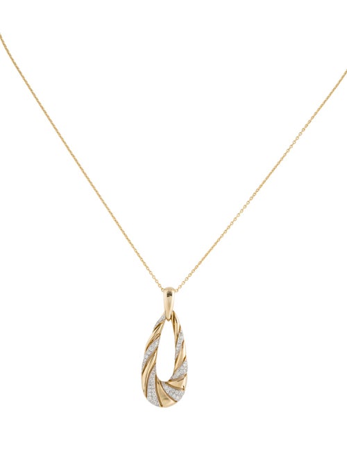 Pendant 14K Diamond Swirl Pendant Necklace