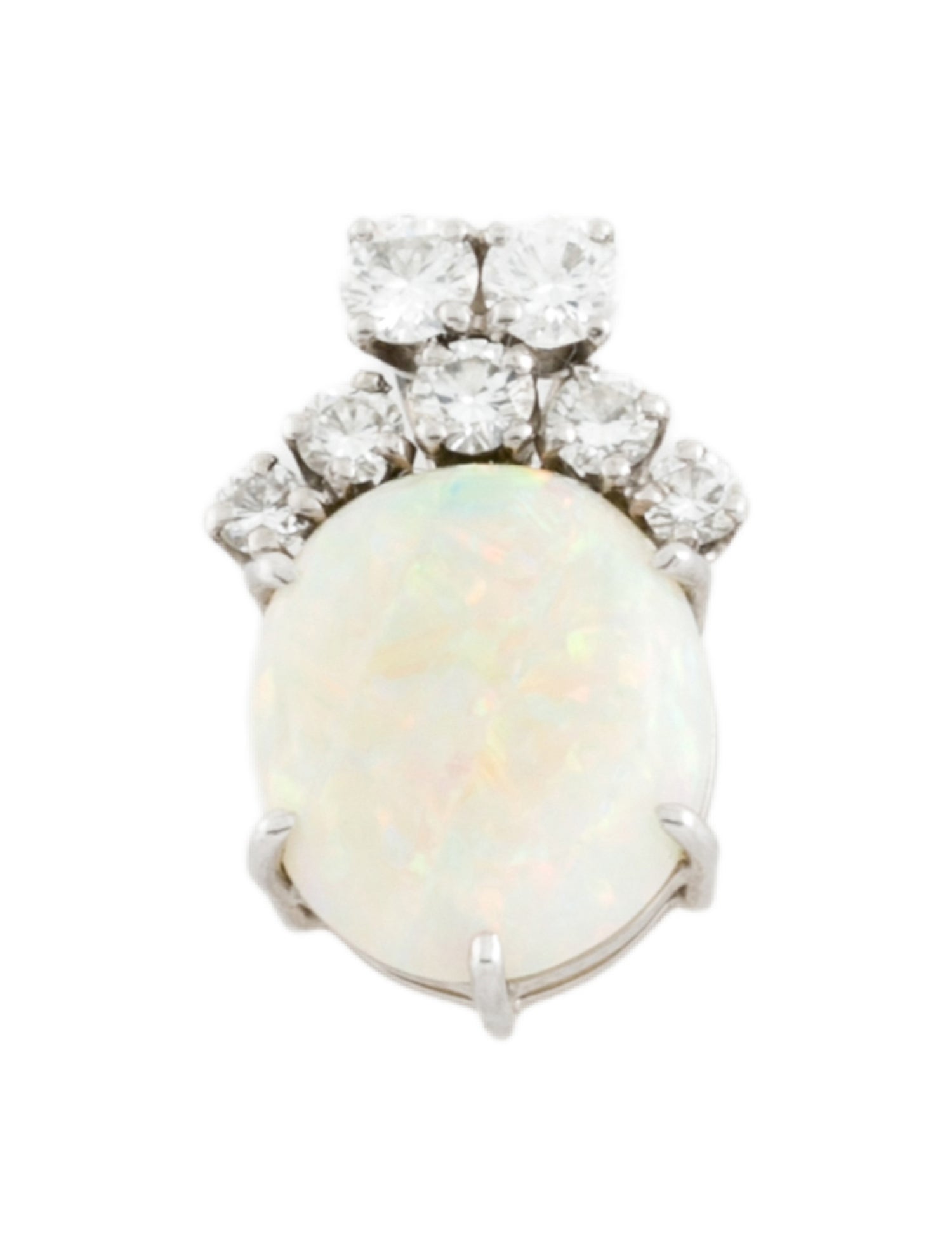 Pendant Platinum 3.94ct Opal & Diamond