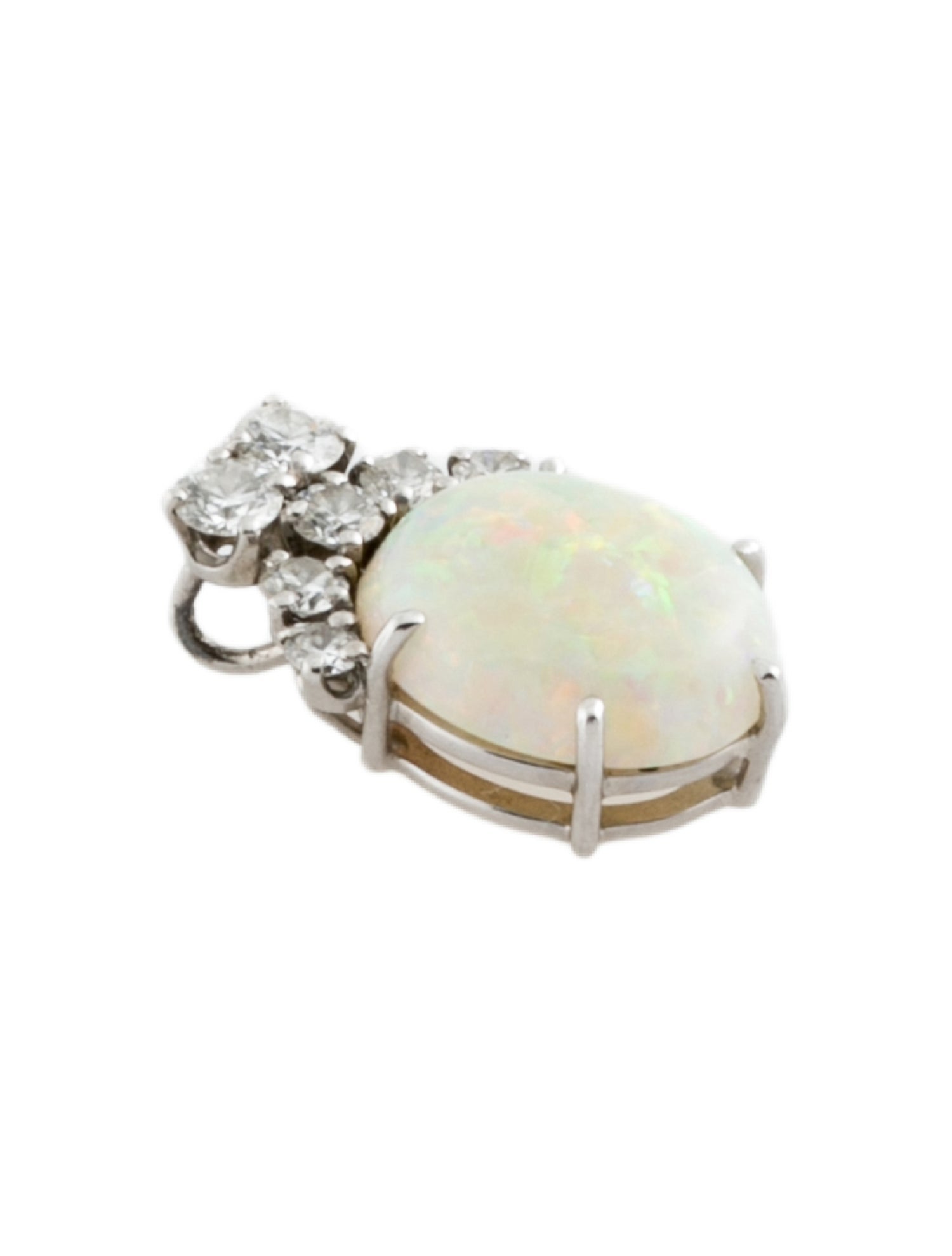 Pendant Platinum 3.94ct Opal & Diamond