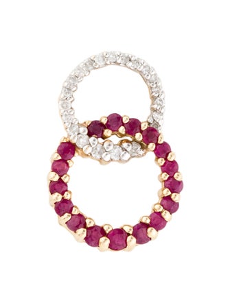 Pendant 14K Ruby & Diamond Pendant