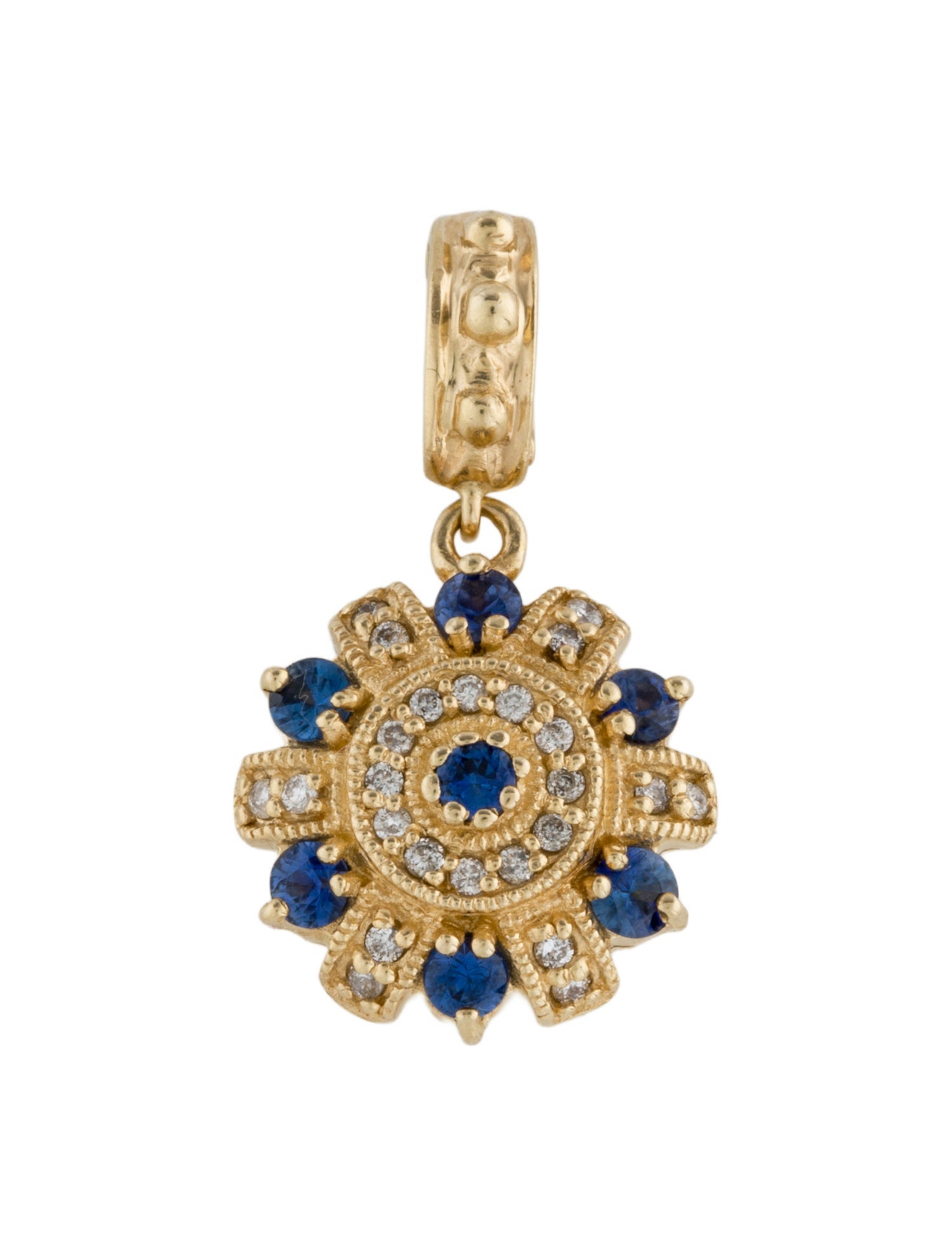 Pendant 14K Sapphire & Diamond