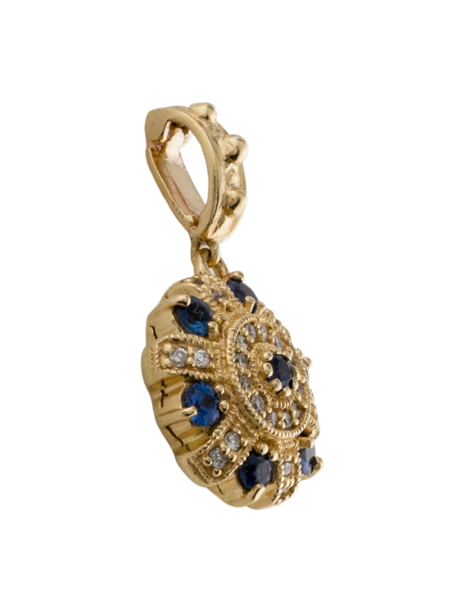 Pendant 14K Sapphire & Diamond