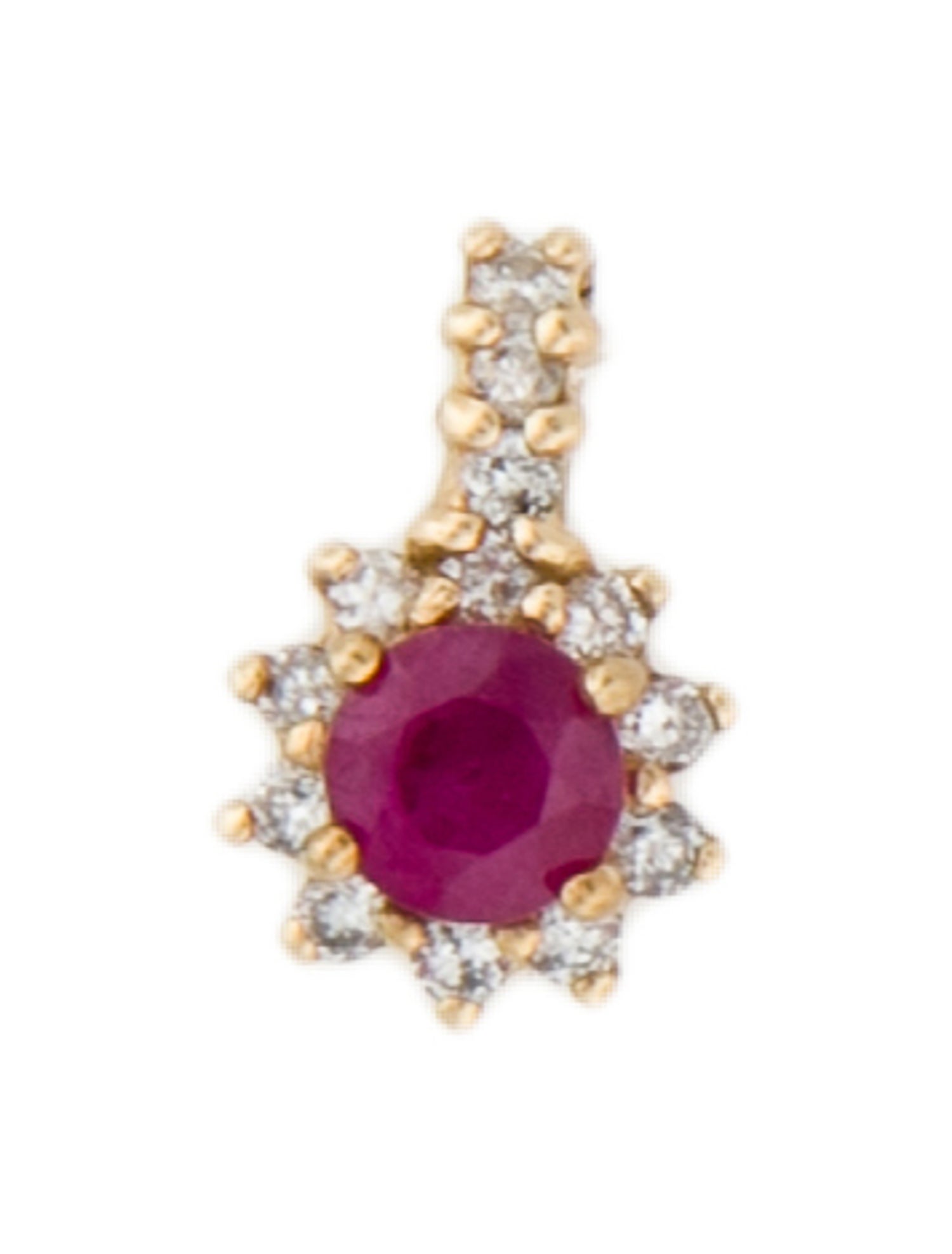 Pendant 14K Ruby & Diamond Halo