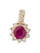 Pendant 14K Ruby & Diamond Halo