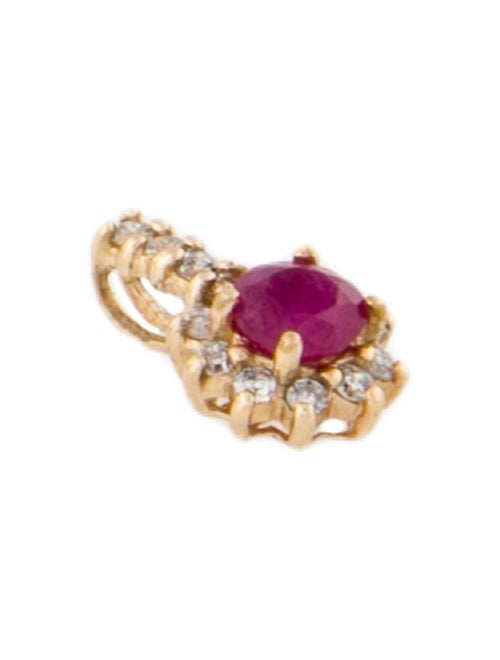 Pendant 14K Ruby & Diamond Halo