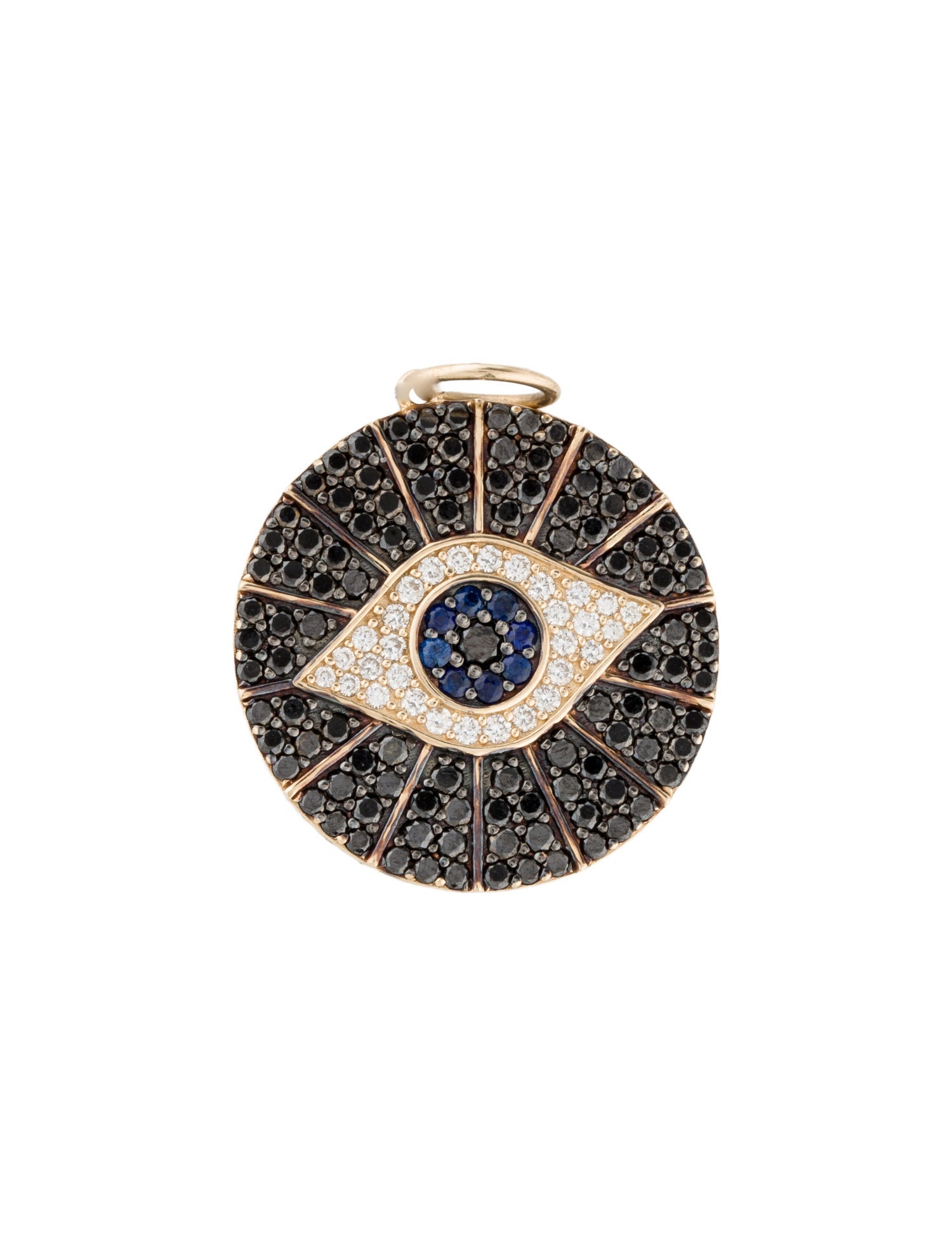Pendant 14K 1.37ctw Blue Sapphire & Diamond Evil Eye