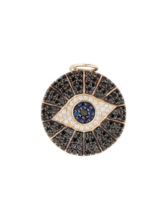 Pendant 14K 1.37ctw Blue Sapphire & Diamond Evil Eye Pendant