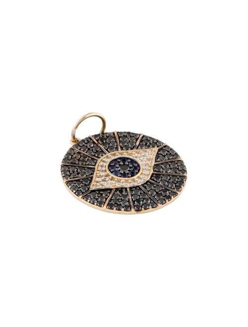 Pendant 14K 1.37ctw Blue Sapphire & Diamond Evil Eye Pendant
