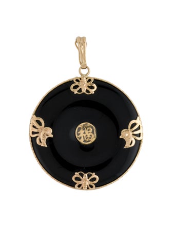 Pendant 14K Onyx 'Blessing' Donut Peace Buckle Pendant