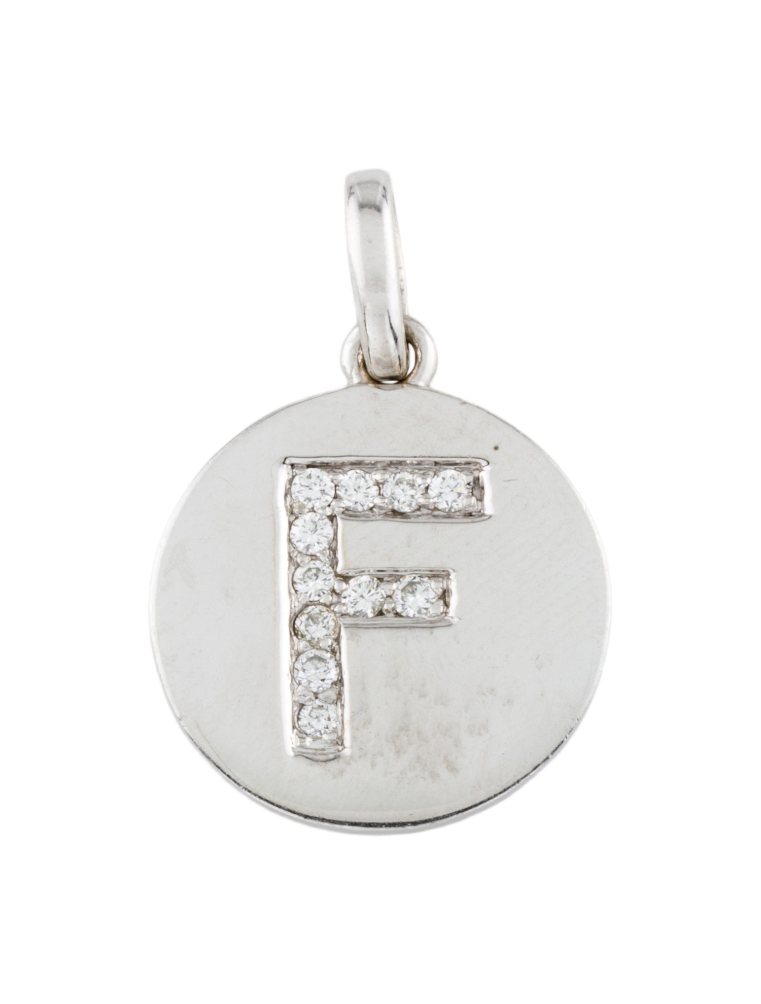 Pendant 14K Diamond 'F'