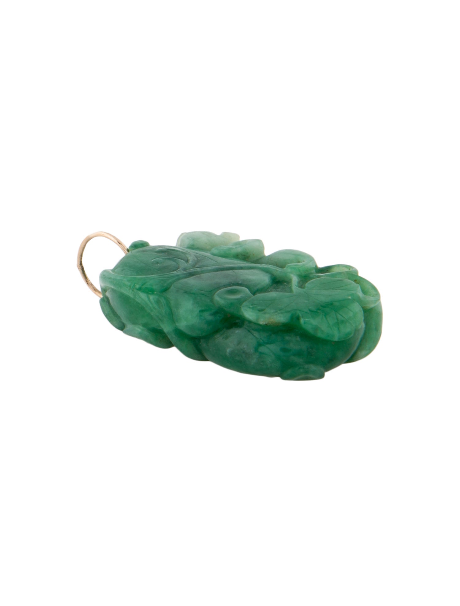 Pendant 10K Jadeite Carved