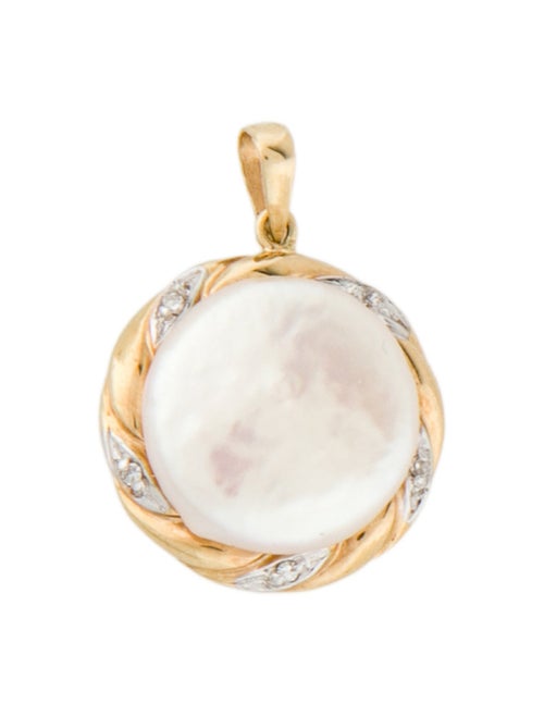Pendant 14K Cultured Pearl & Diamond Pendant