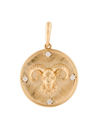 Pendant 18K Diamond Aries Zodiac Pendant