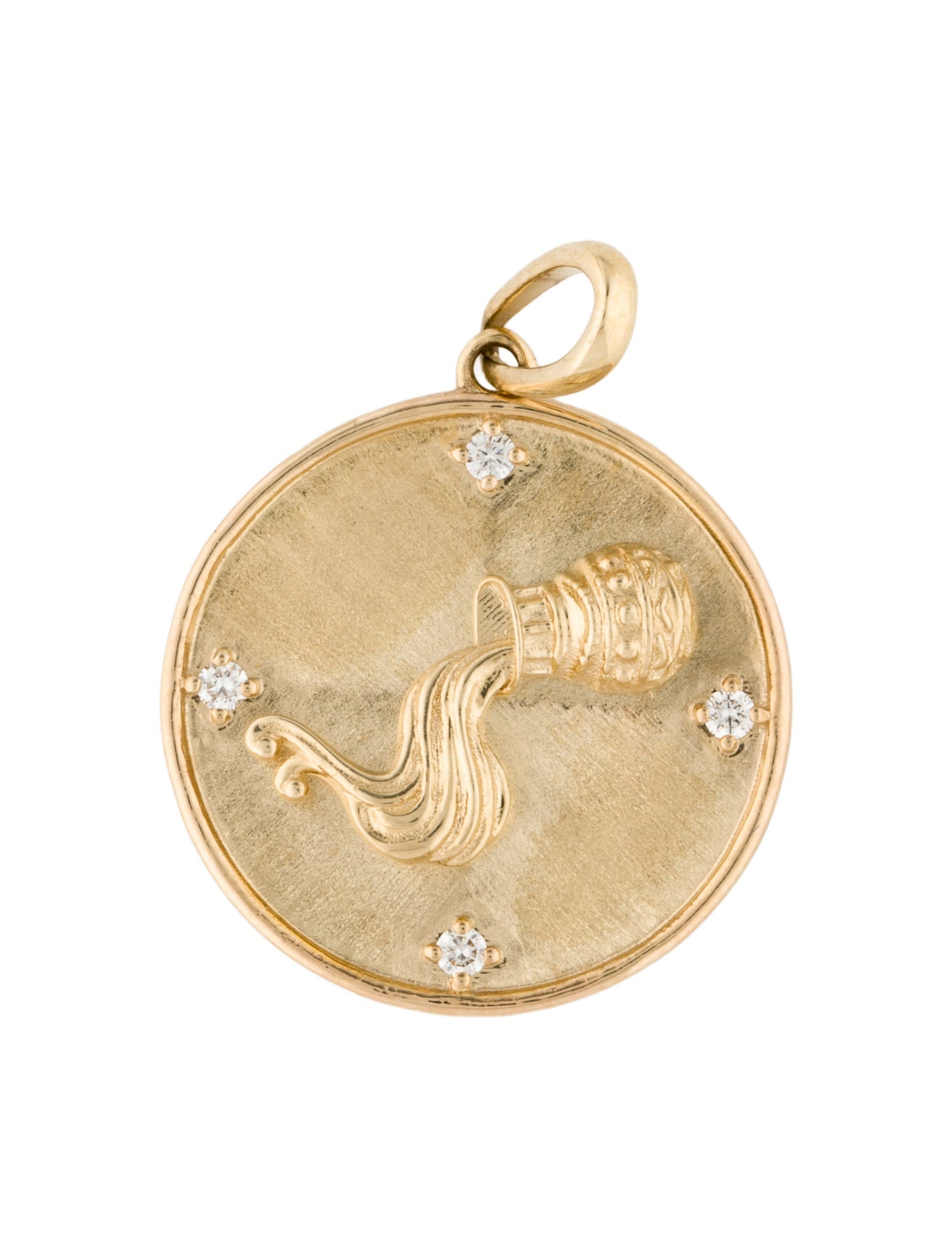 Pendant 14K Diamond Zodiac Aquarius