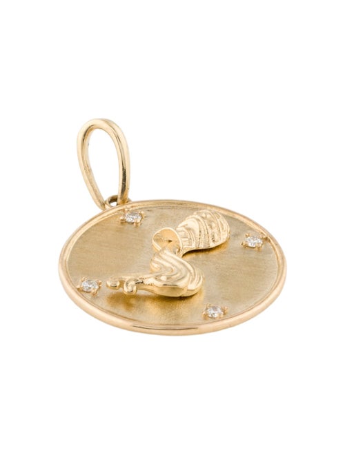 Pendant 14K Diamond Zodiac Aquarius Pendant
