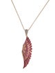 Pendant 14K Sapphire & Diamond Feather Pendant Necklace