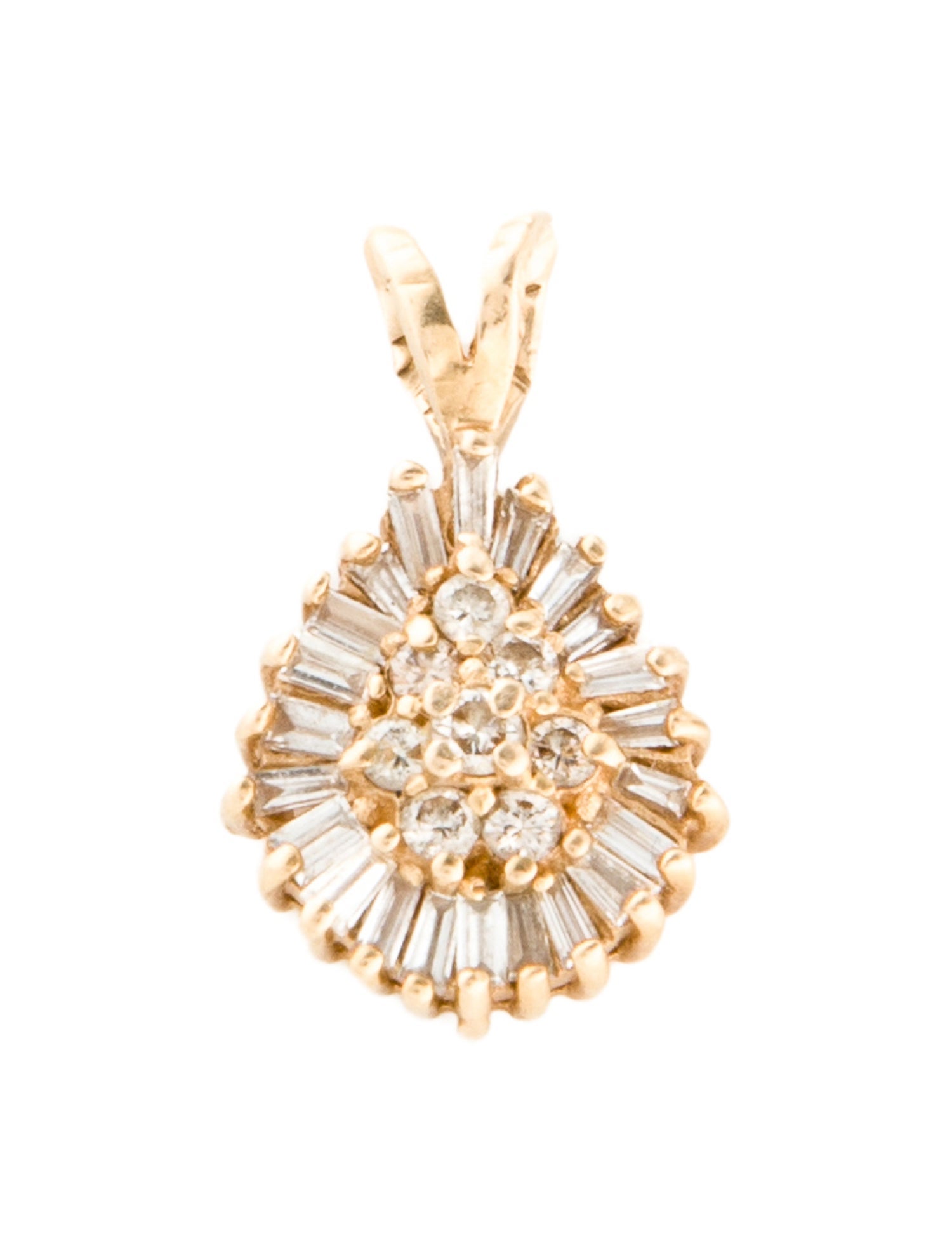 Pendant 14K Diamond Pave Pear