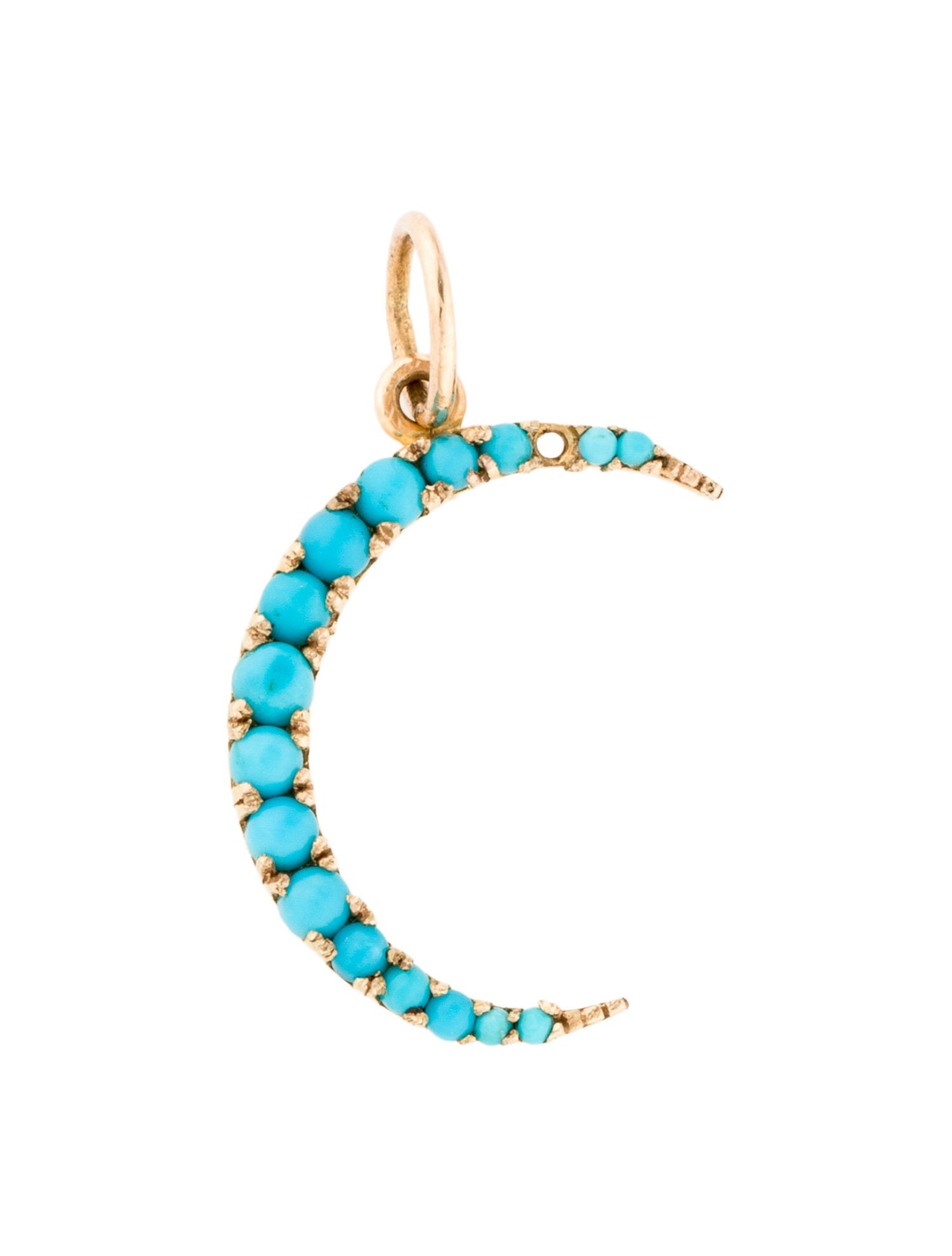 Pendant 14K Turquoise Crescent Moon Pendant