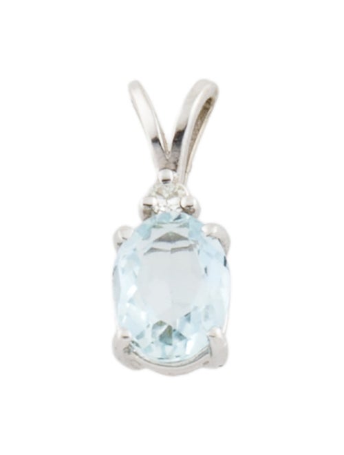 Pendant 14K Aquamarine & Diamond Pendant