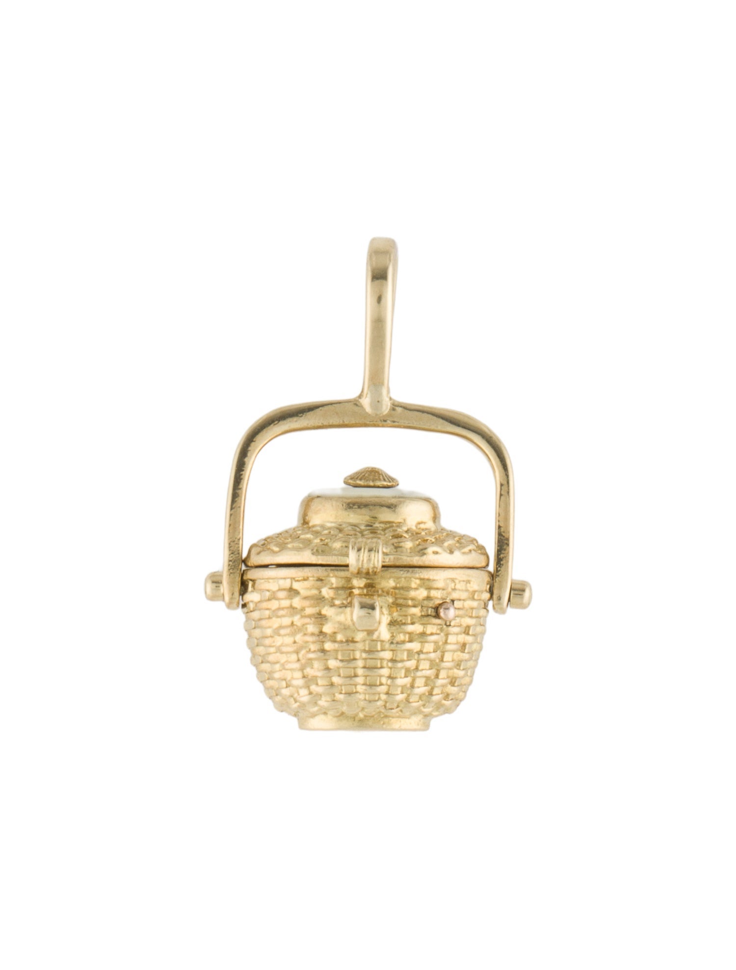 Pendant 18K Shell Oval Open Nantucket Basket