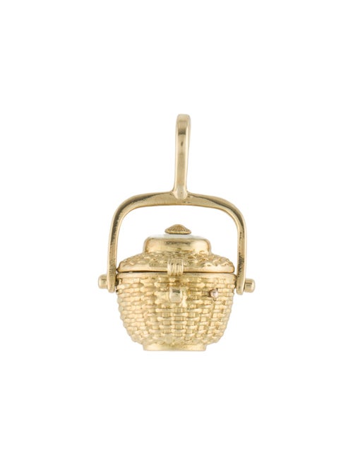 Pendant 18K Shell Oval Open Nantucket Basket Pendant