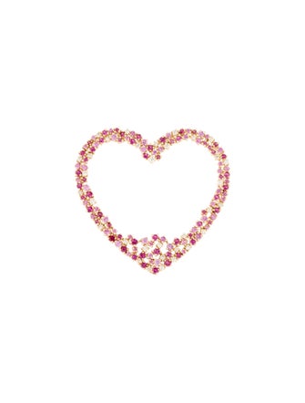 Pendant 14K Sapphire & Diamond Open Heart Pendant