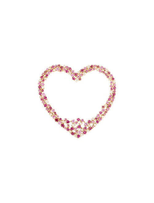 Pendant 14K Sapphire & Diamond Open Heart Pendant