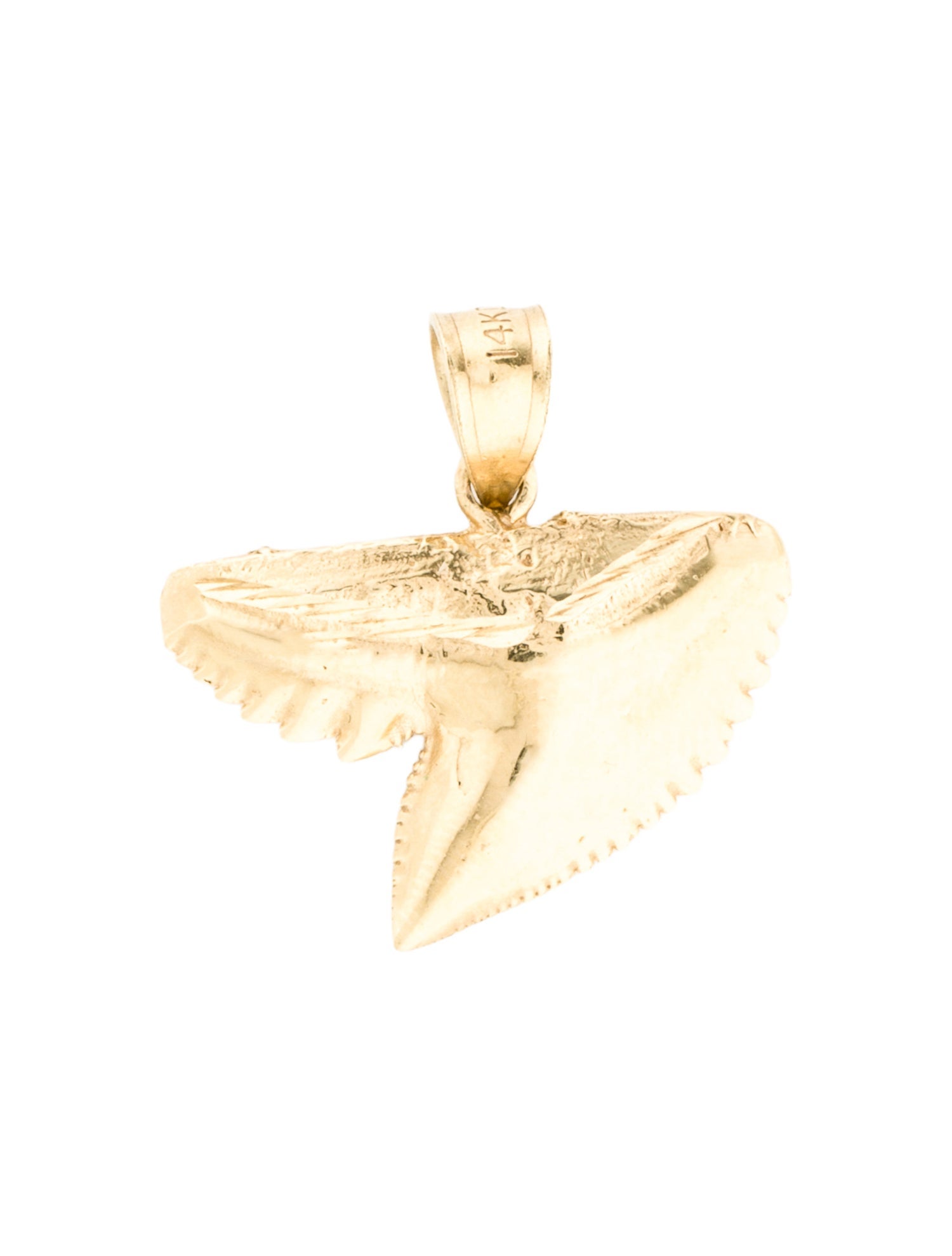 Pendant 14K Textured Shark Tooth