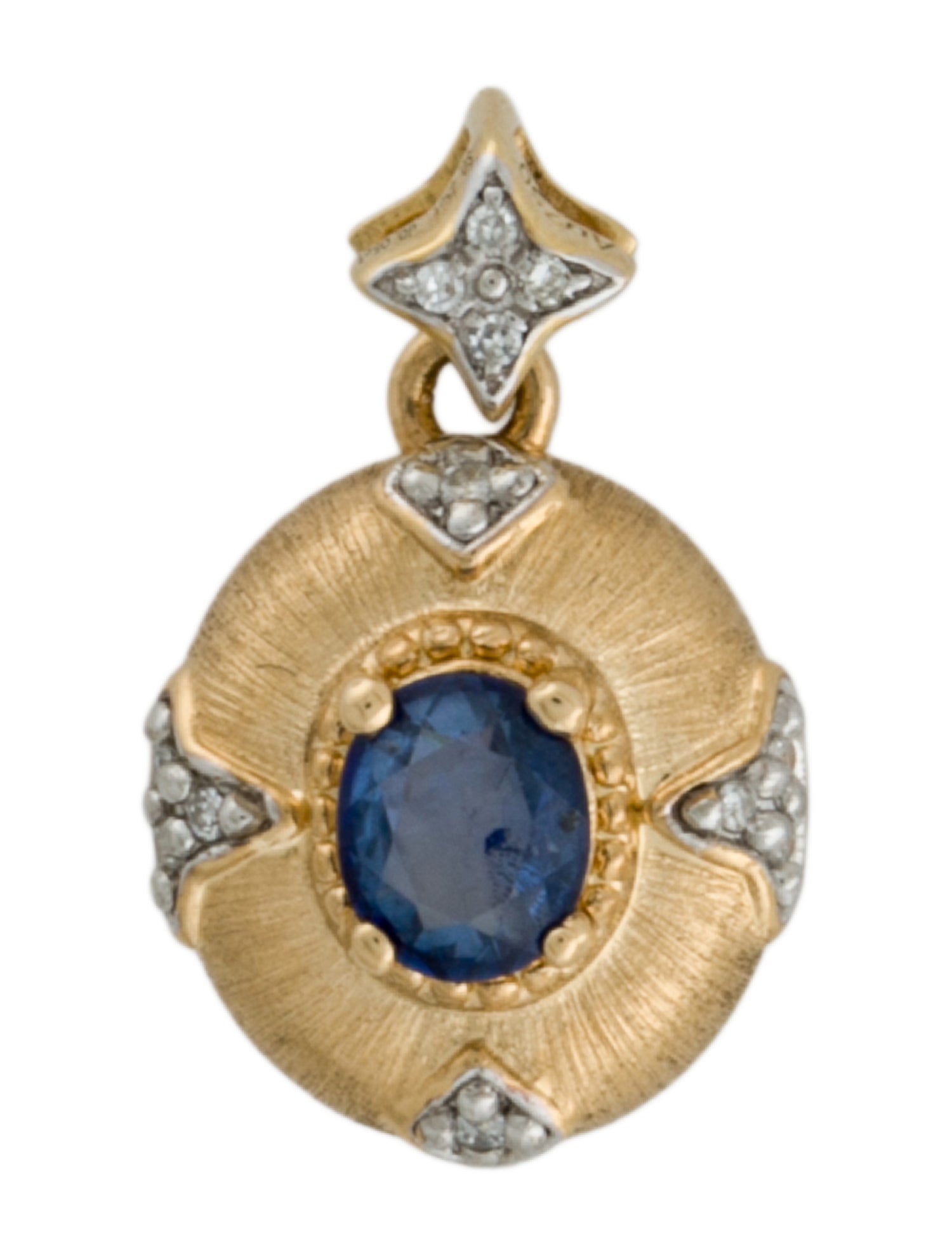 Pendant 18K Sapphire & Diamond