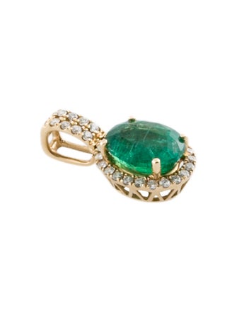 Pendant 14K 2.06ctw Emerald & Diamond Pendant