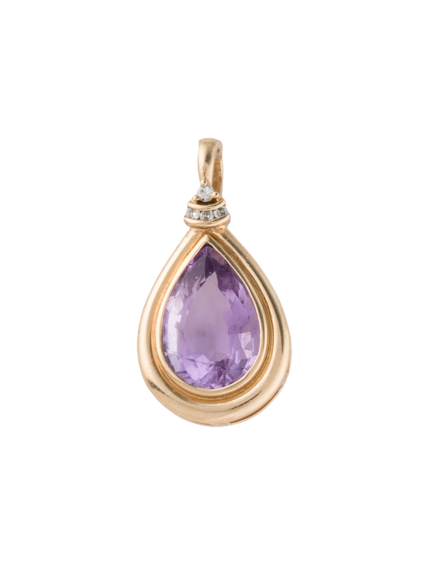 Pendant 14K 5.48ct Amethyst & Diamond