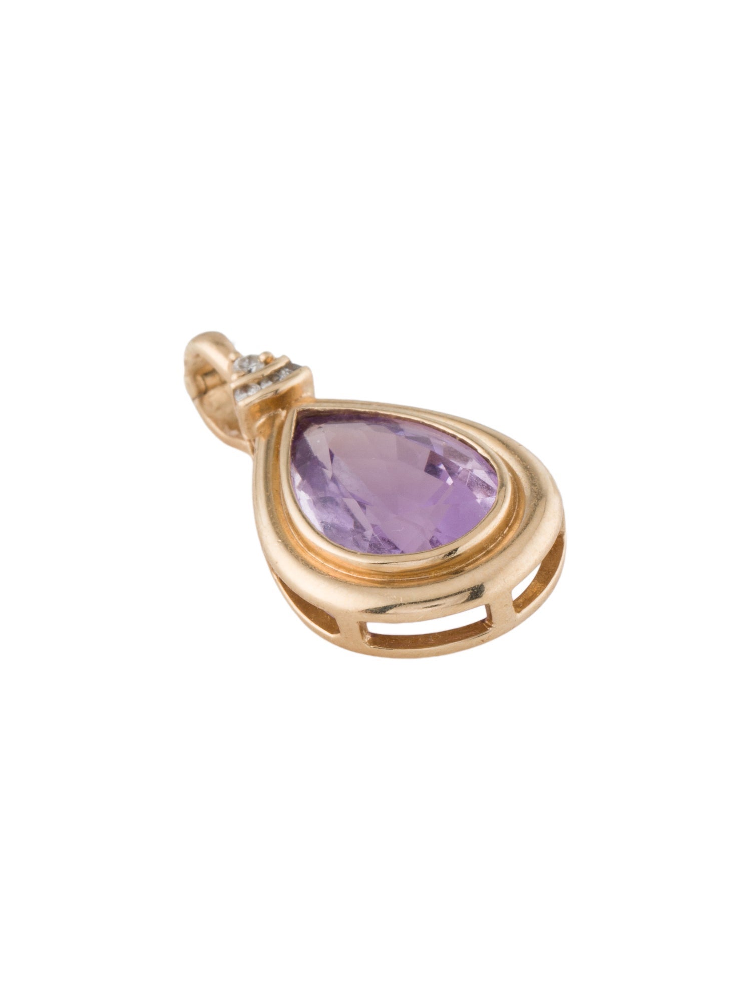 Pendant 14K 5.48ct Amethyst & Diamond