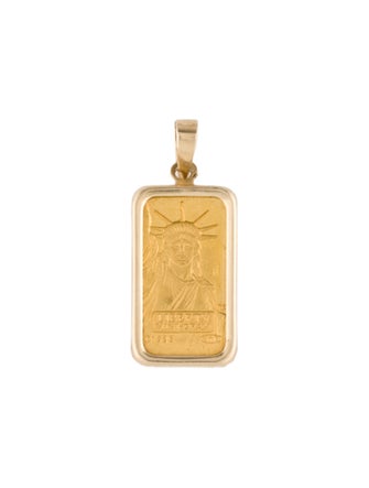 Pendant  Liberty Gold Bar Bullion Pendant