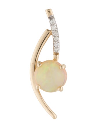 Pendant 14K 1.00ct Opal and Diamond Pendant