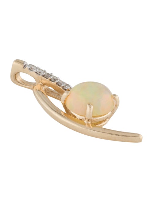 Pendant 14K 1.00ct Opal and Diamond Pendant