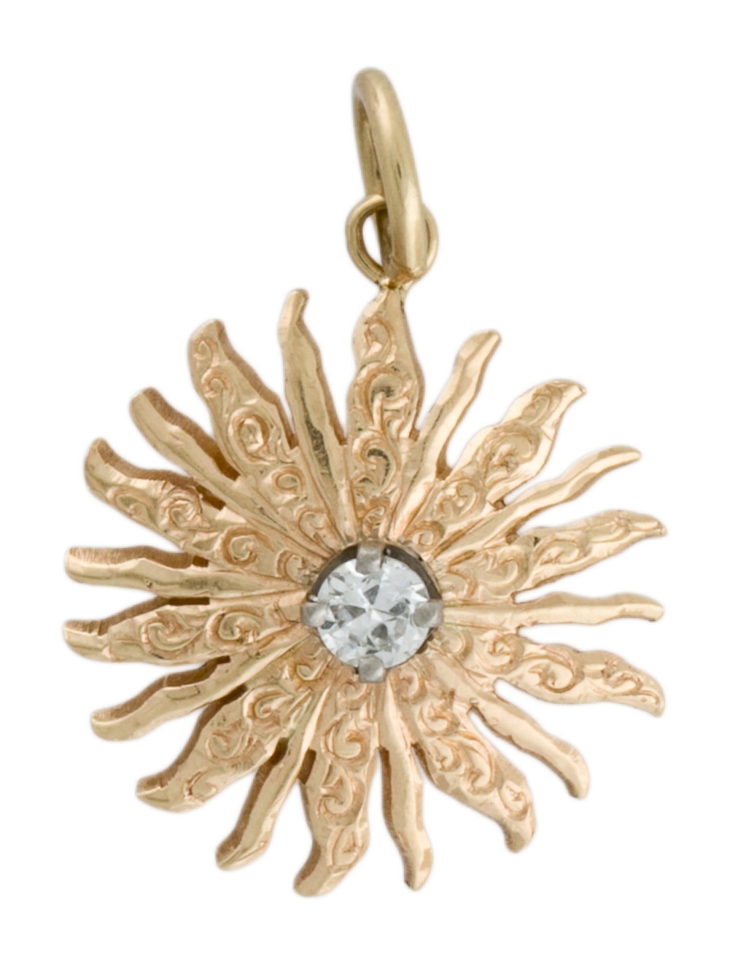 Pendant 14K Diamond Sunburst
