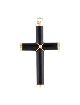 Pendant 14K Onyx Cross Pendant