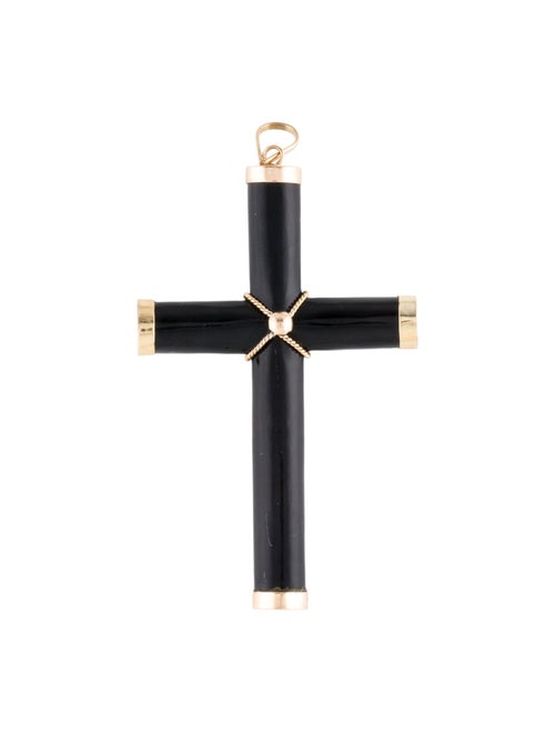 Pendant 14K Onyx Cross Pendant
