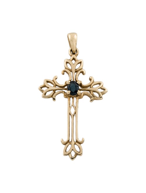 Pendant 14K Sapphire Cross Pendant